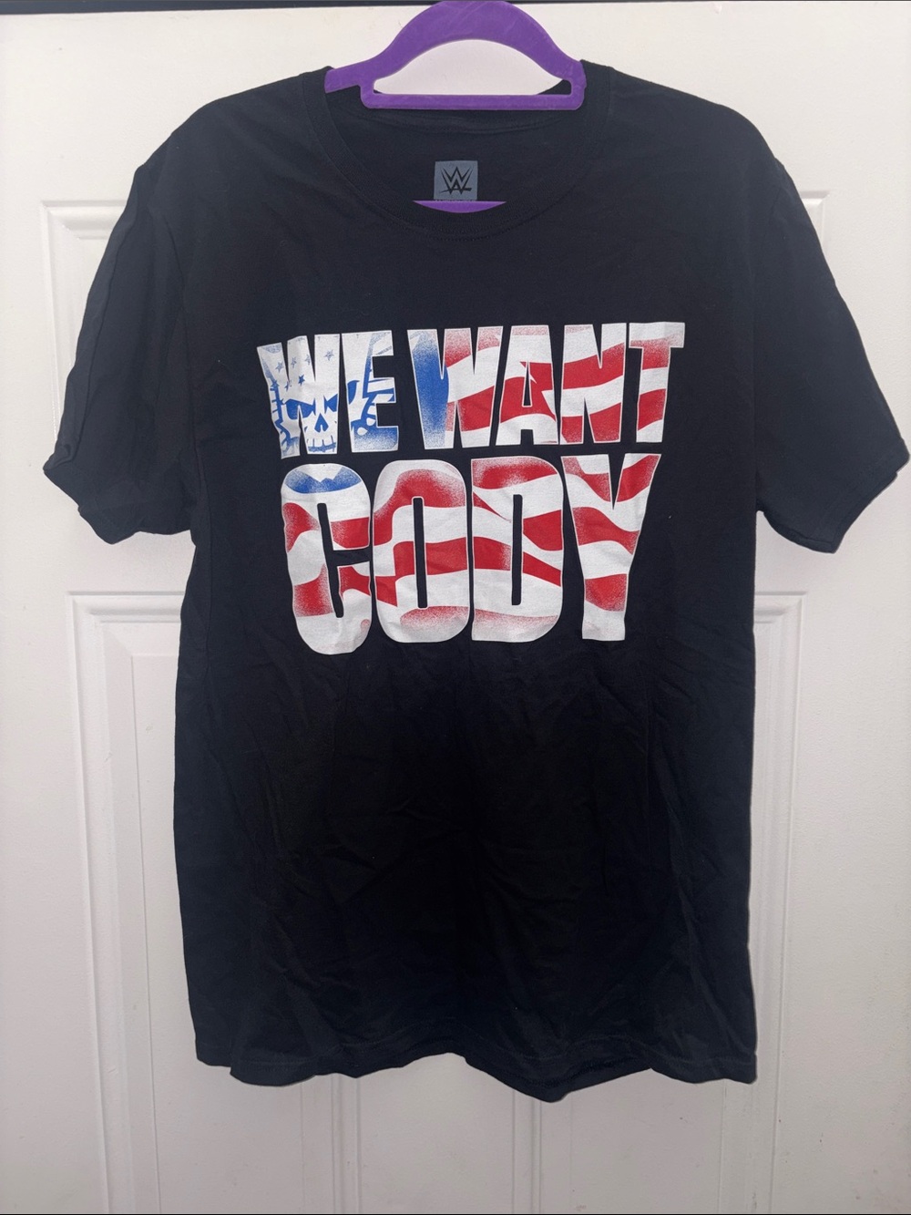 WWE Cody Rhodes ‘We Want Cody' Red White Blue Flag Graphic Tee